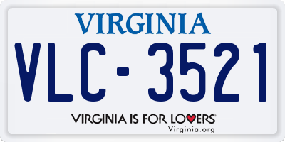 VA license plate VLC3521