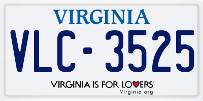 VA license plate VLC3525