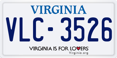 VA license plate VLC3526