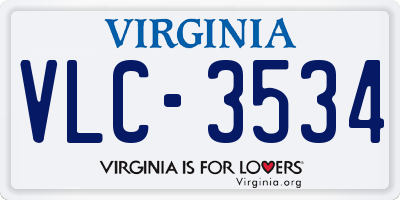 VA license plate VLC3534