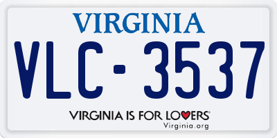 VA license plate VLC3537