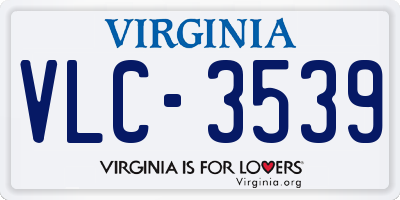 VA license plate VLC3539