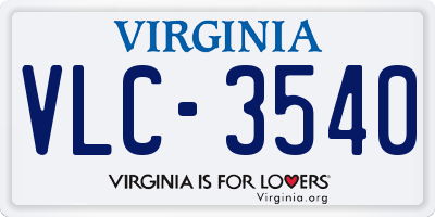 VA license plate VLC3540