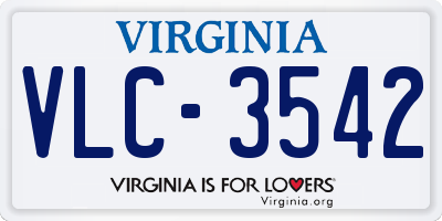 VA license plate VLC3542