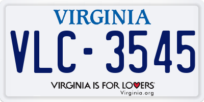 VA license plate VLC3545