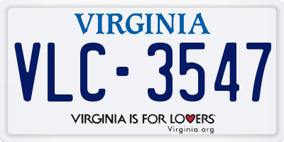 VA license plate VLC3547