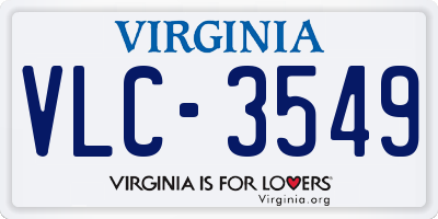 VA license plate VLC3549