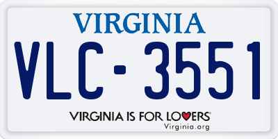VA license plate VLC3551