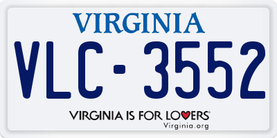 VA license plate VLC3552