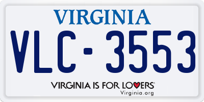 VA license plate VLC3553