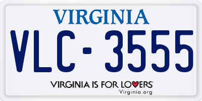 VA license plate VLC3555