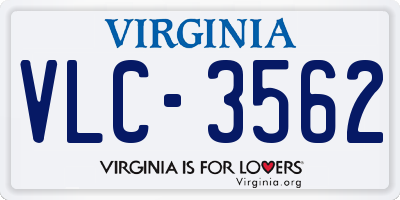 VA license plate VLC3562