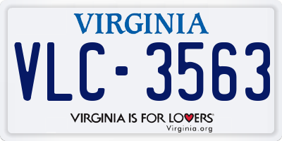 VA license plate VLC3563
