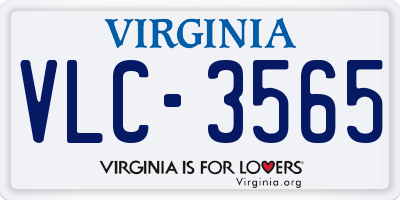 VA license plate VLC3565