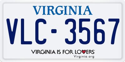 VA license plate VLC3567