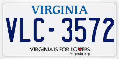 VA license plate VLC3572