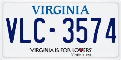 VA license plate VLC3574