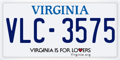 VA license plate VLC3575