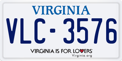 VA license plate VLC3576