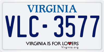 VA license plate VLC3577