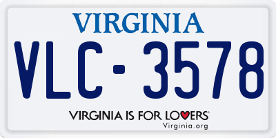 VA license plate VLC3578