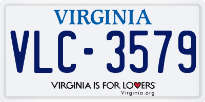 VA license plate VLC3579
