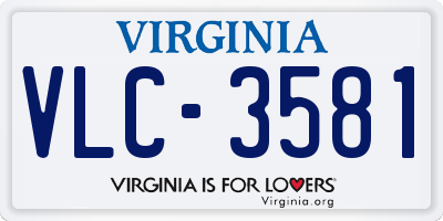 VA license plate VLC3581