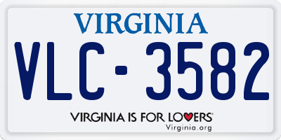 VA license plate VLC3582