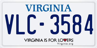 VA license plate VLC3584