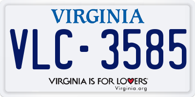 VA license plate VLC3585