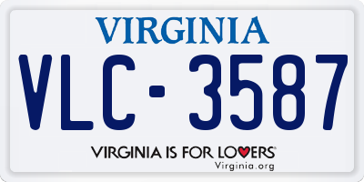 VA license plate VLC3587