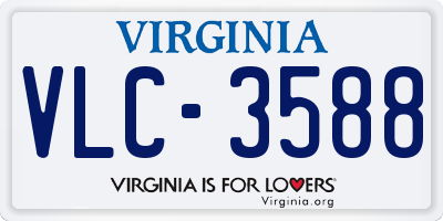 VA license plate VLC3588