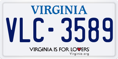 VA license plate VLC3589