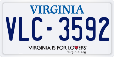 VA license plate VLC3592