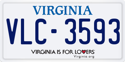 VA license plate VLC3593