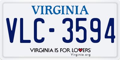 VA license plate VLC3594