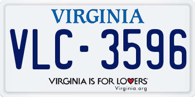 VA license plate VLC3596