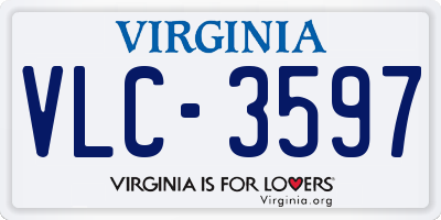 VA license plate VLC3597