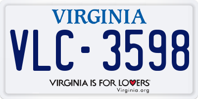 VA license plate VLC3598