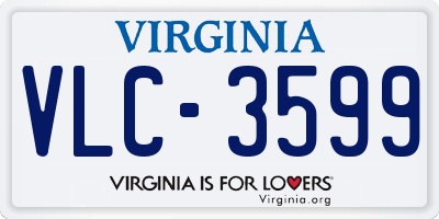 VA license plate VLC3599