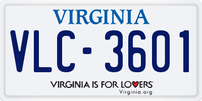 VA license plate VLC3601