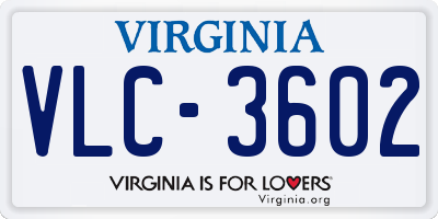 VA license plate VLC3602