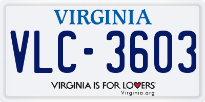 VA license plate VLC3603