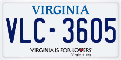 VA license plate VLC3605