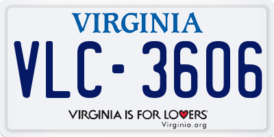 VA license plate VLC3606