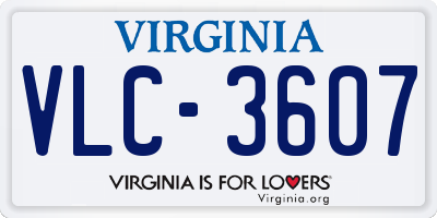 VA license plate VLC3607