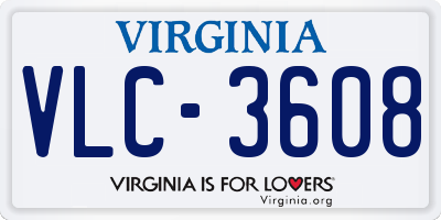 VA license plate VLC3608