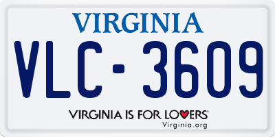 VA license plate VLC3609