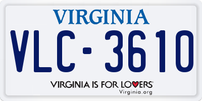 VA license plate VLC3610