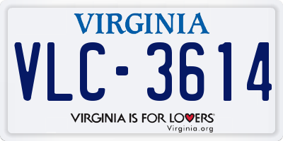 VA license plate VLC3614